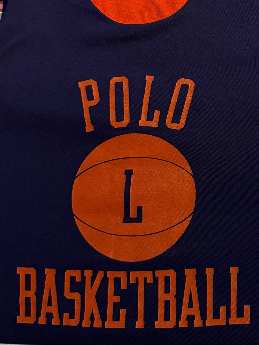 Vintage RARE Polo Ralph Lauren Navy and Orange Polo Basketball Tank Top - Picture 3 of 5